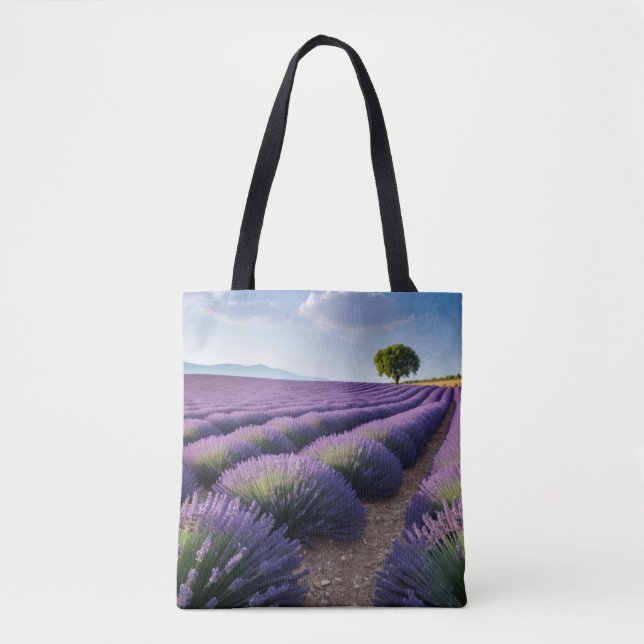 Lavender Nature Outdoors Landscape Calm Peaceful  Tote Bag (Front)