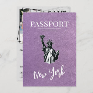 Lavender New York City Passport Save The Date