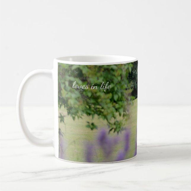 Lavender & Old Wooden Sailboat Coffee Mug (Left)