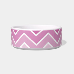 Lavender Ombre Zig Zag Chevron Pattern Pet Bowls