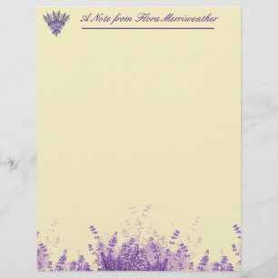 Lavender on Parchment Personalized Stationery Custom Letterhead