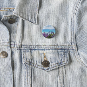 lavender on the lake shore 3 cm round badge