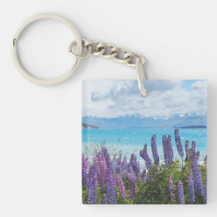 lavender on the lake shore key ring