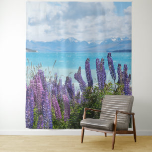 lavender on the lake shore tapestry