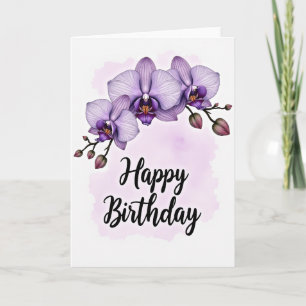 Lavender Orchid Birthday Card