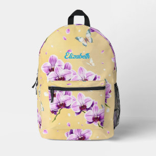 Lavender Orchid & Butterfly Personalised Backpack
