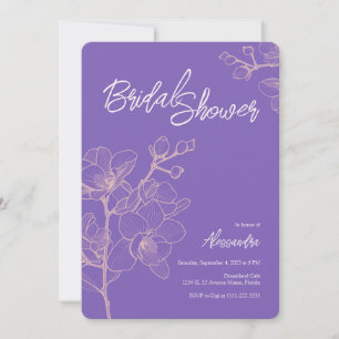 Lavender Orchid Moments Wedding Bridal Shower Invitation