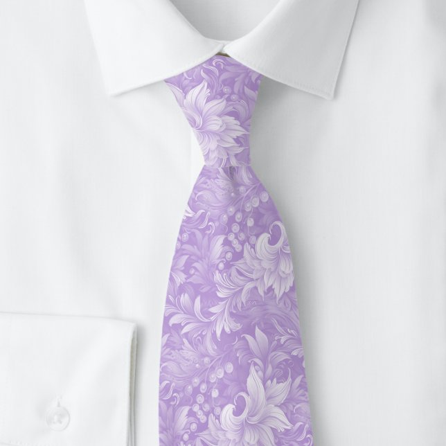 Lavender Ornate Botanical Tie (Creator Uploaded)