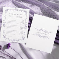 Lavender 'Over or Under' Bridal Shower Game
