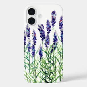 Lavender painted with watercolors iPhone 16 case