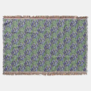 Lavender painted with watercolors throw blanket