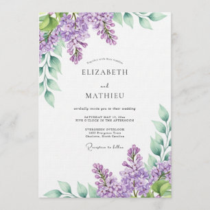 Lavender Painterly Bloom Wedding Invitation