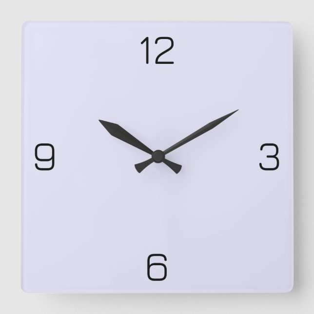 Lavender / Pale Violet E6E6FA - Option to Add Name Square Wall Clock (Front)