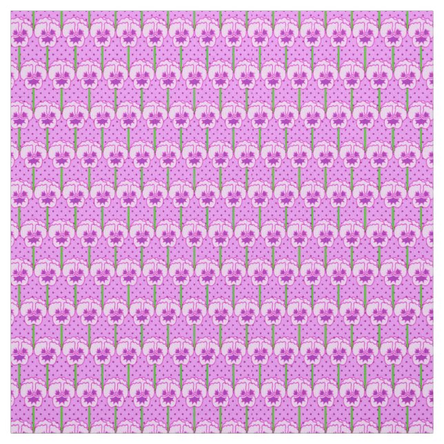 Lavender pansies - retro wallpaper pattern fabric (Swatch)