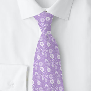 Lavender Pansies Tie