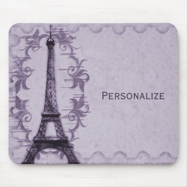 Lavender Paris Grunge Mousepad (Front)