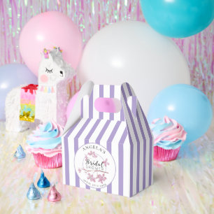 Lavender Parisian Stripes Bridal Shower Favour Box