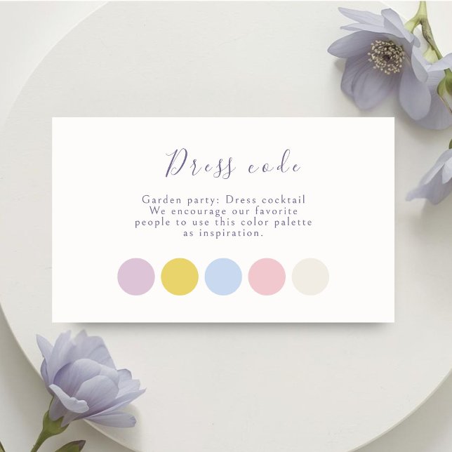 Lavender Pastel Floral Script Wedding Attire Enclosure Card (Creator Uploaded)