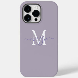 Lavender Pastel Script Monogram Custom Name iPhone 14 Pro Max Case