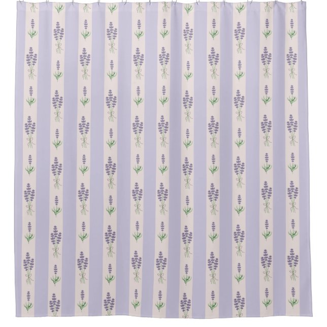 Lavender pattern  shower curtain (Front)