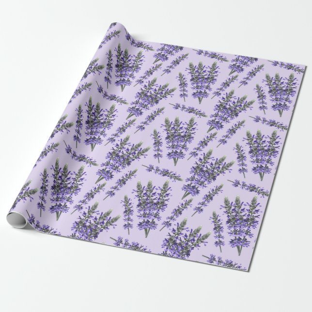 Lavender pattern wrapping paper (Unrolled)