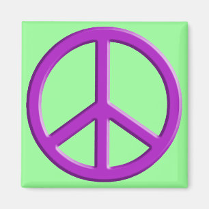 Lavender Peace Sign Magnet