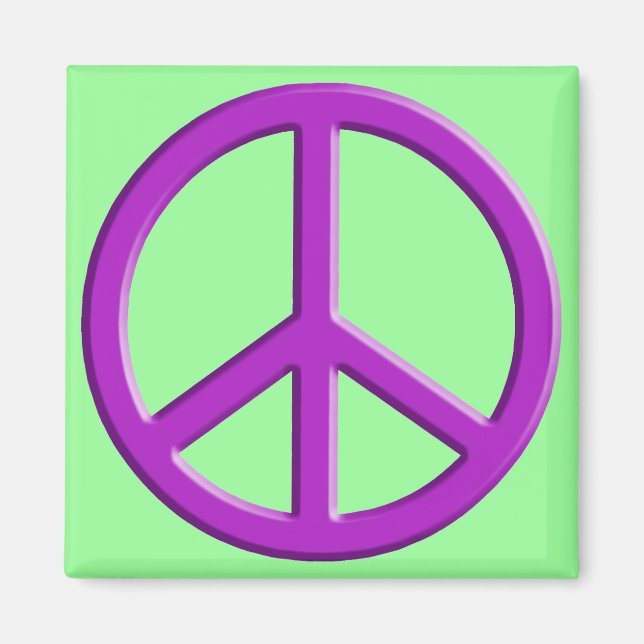 Lavender Peace Sign Magnet (Front)