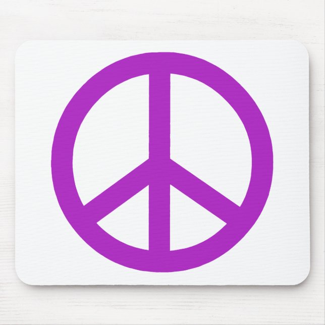 Lavender Peace Sign Mouse Pad (Front)