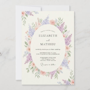 Lavender Peaceful Springtime Wedding Invitation
