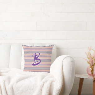 Lavender Peach Green and Ivory Cushion