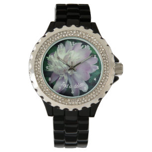 Lavender Peony Flower In Bloom Personalised Watch