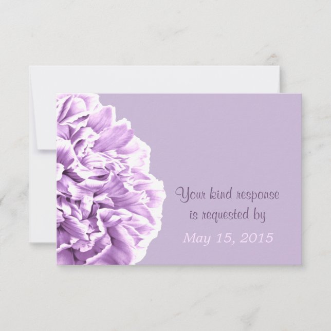 Lavender Peony Wedding RSVP Card (Front)