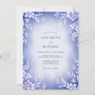 Lavender Periwinkle Vine Wedding Invitation