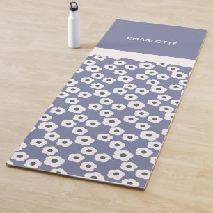 Lavender Personalised Modern Retro Floral Pattern Yoga Mat