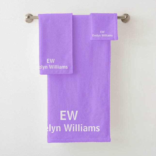 Lavender Personalised Name Towel (Insitu)