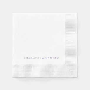Lavender Personalised Names Wedding Napkin