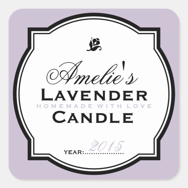 LAVENDER | PERSONALIZED SOAP & CANDLE STICKER (Front)