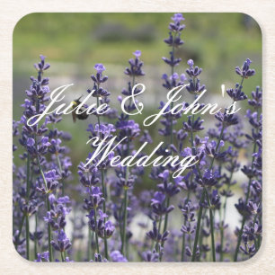 Lavender Personalized Wedding Favor Coasters