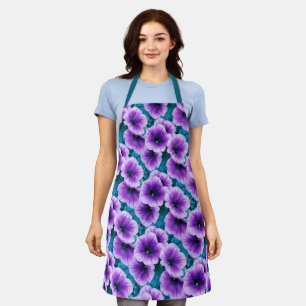 Lavender Petunia Flowers Apron