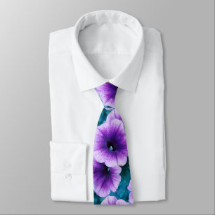 Lavender Petunia Flowers Tie