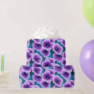 Lavender Petunia Flowers Wrapping Paper