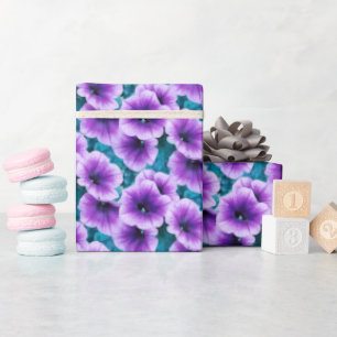 Lavender Petunia Flowers Wrapping Paper