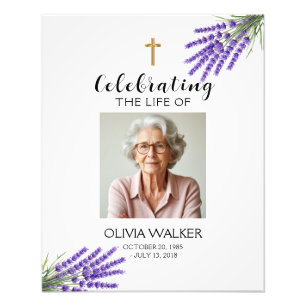 Lavender Photo Funeral Welcome Sign