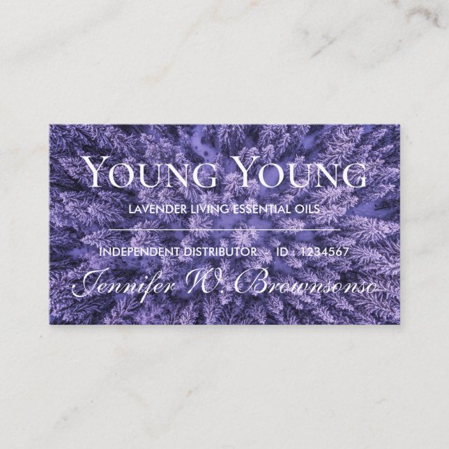 Lavender Photo Logo Purple Essential Oils Business Card (Front)