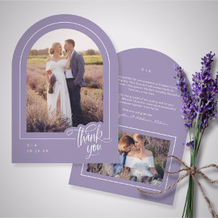 Lavender Photo Wedding Thank You Card