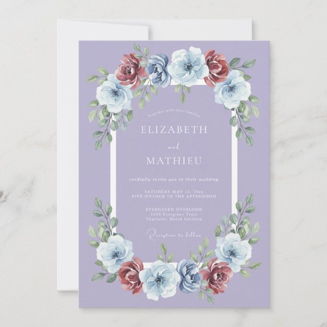 Lavender Picturesque Winter Wedding Invitation (Front)