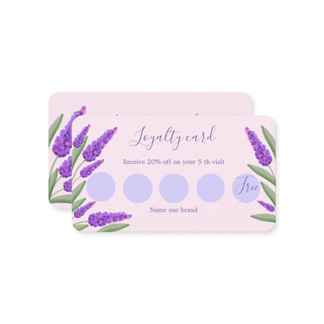 Lavender, pink background  loyalty card (Front/Back In Situ)