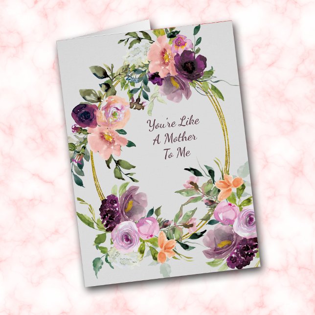 Lavender Pink Bouquet Oval Frame Mother's Day Card (Creator Uploaded)