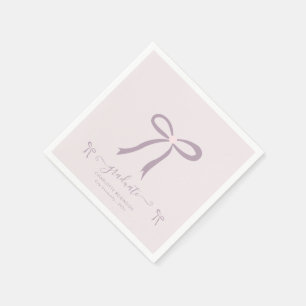 Lavender Pink Bow Graduation Party Napkin