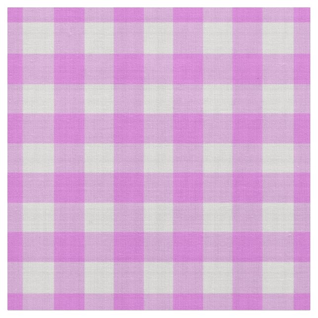 Lavender Pink Checkered Gingham Fabric (Close Up)